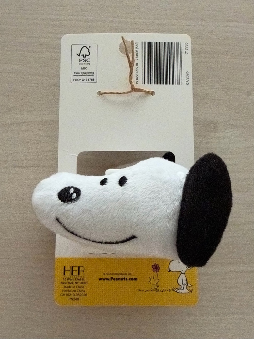 Peanuts Snoopy Plush Hair Clip - Picture 2 of 4